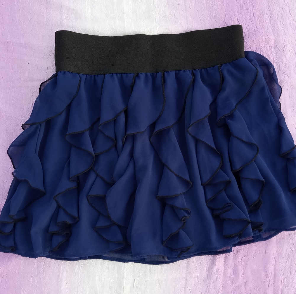 Women's Small 'Express' Skirt Blue Ruffle/Mini skirt